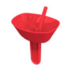 A red drip-proof popsicle holder with a fun cartoon design.