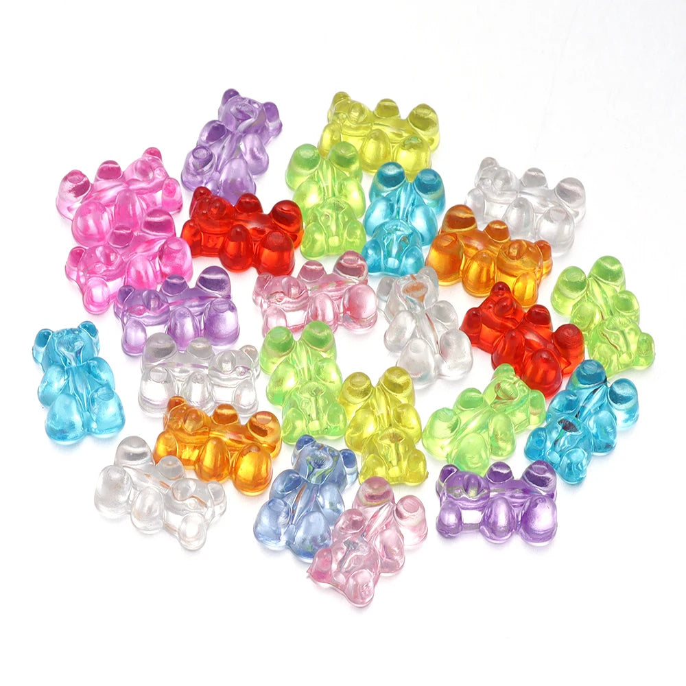 Colorful Gummy Bear Acrylic Beads for DIY Jewelry Making