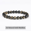A bracelet made of 5A Natural Gold Obsidian beads.