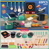 Kids Pretend Play Kitchen Set with Pots and Play Food