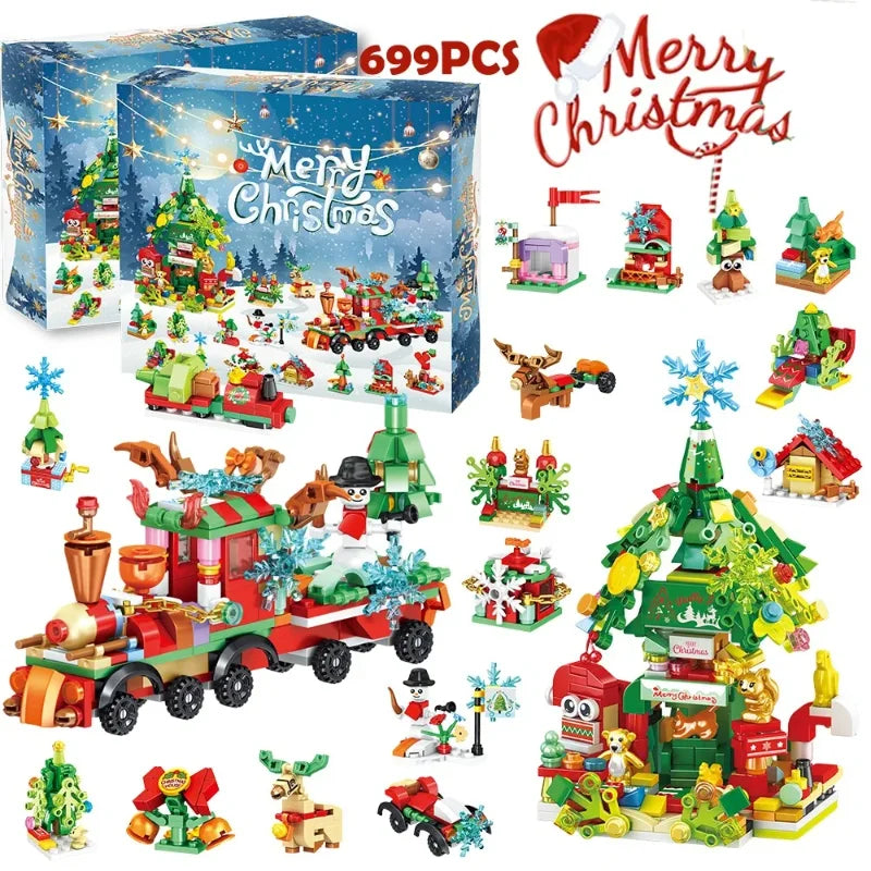 24-Day Christmas Advent Calendar with DIY Tree & Train Set
