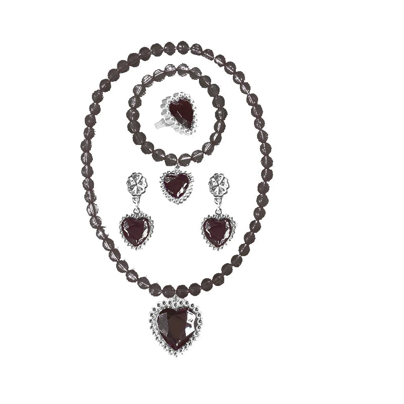 A set of five princess jewelry accessories featuring various beads, pendants, and charms.