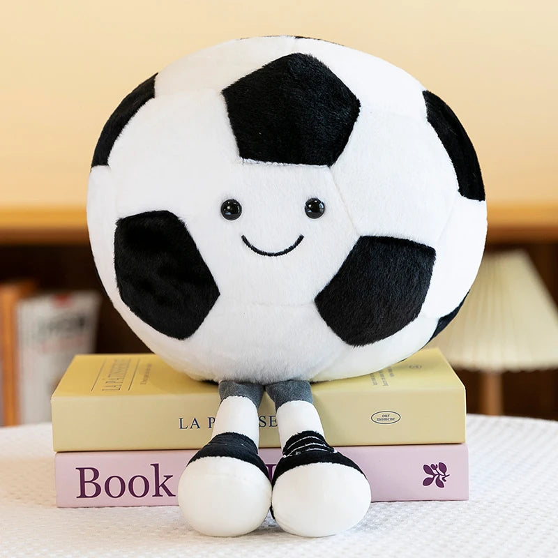 Realistic Sports Ball Plush Toy - Football, Basketball, Volleyball & 8-Ball Styles