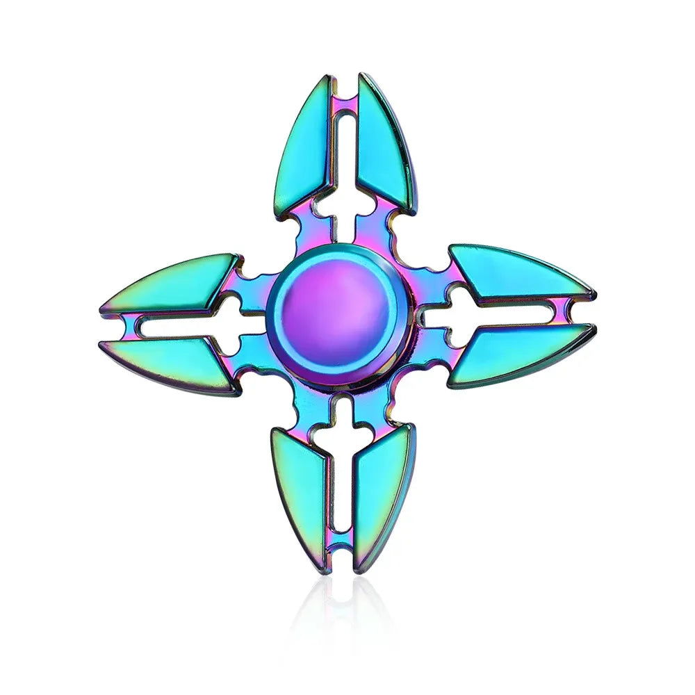 Rainbow Metal Fidget Spinner – Smooth Spinning Anxiety Relief Toy