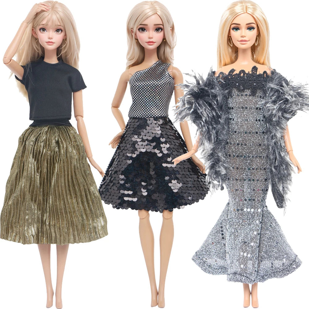 Sequin Doll Fashion Dress Set for 12-Inch Dolls