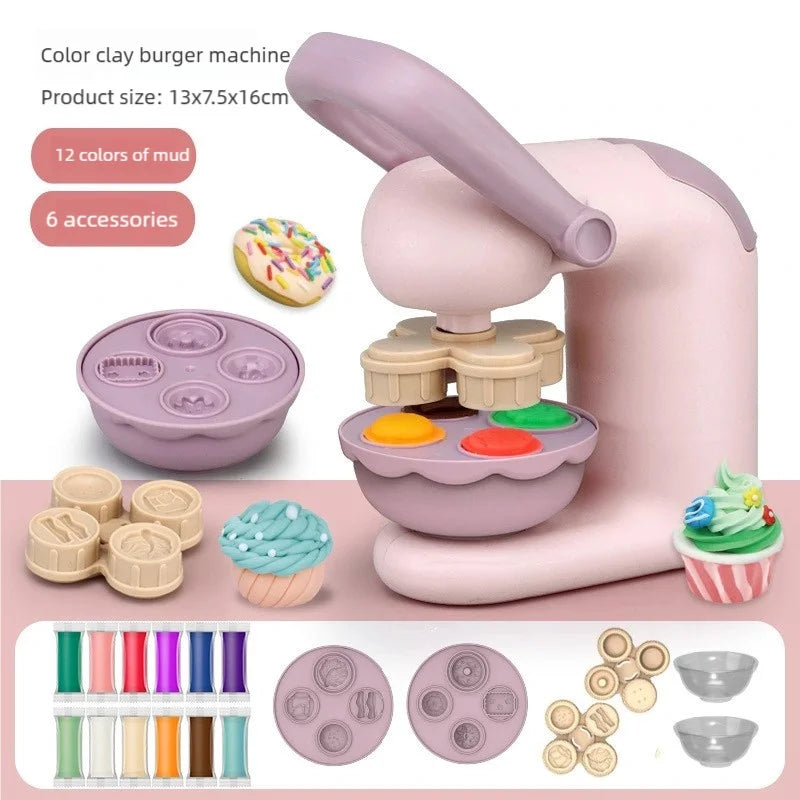 Creative Ice Cream Shop Clay Set with Noodle Maker for Kids