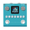 A teal multi-effects pedal labeled ANNBLACH BOX with controls for amp modeling and effects.