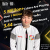 A young man is holding a MoYu RS3M cube with text promoting sales and records.