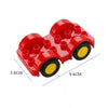 A red city traffic vehicle building block set with trucks and buses.