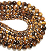Genuine Tiger Eye Stone Beads for Jewelry Making – Round 8mm, 15" Strand