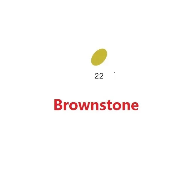 A yellow, oval-shaped object next to the number 22 and the text Brownstone.