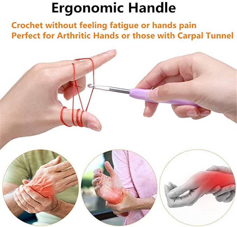 Ergonomic Crochet Hook Set with Storage Case