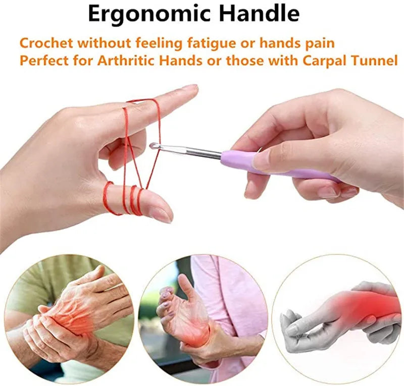 Ergonomic Crochet Hook Set with Storage Case