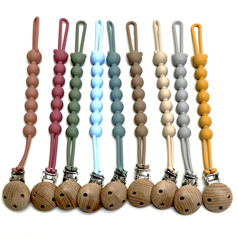 Baby Pacifier Clip with Silicone Teething Beads
