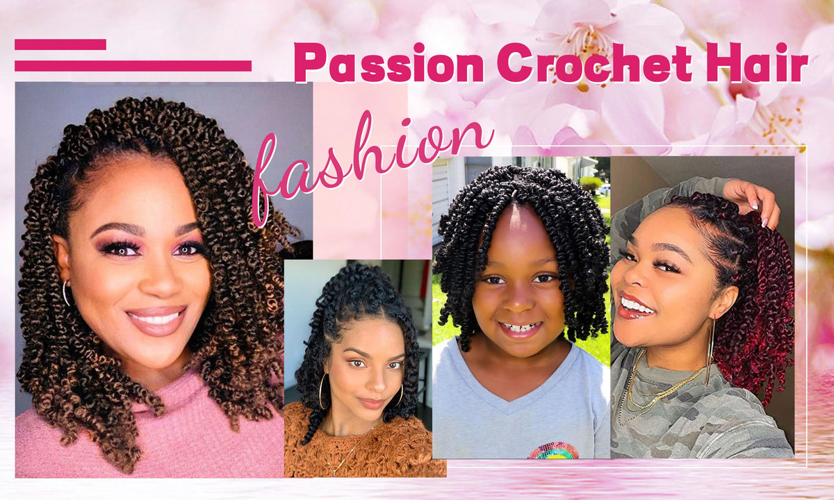 A collage of women showcasing various styles of Passion Crochet Hair fashion for black women.
