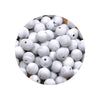 A pile of assorted white silicone beads for DIY jewelry making