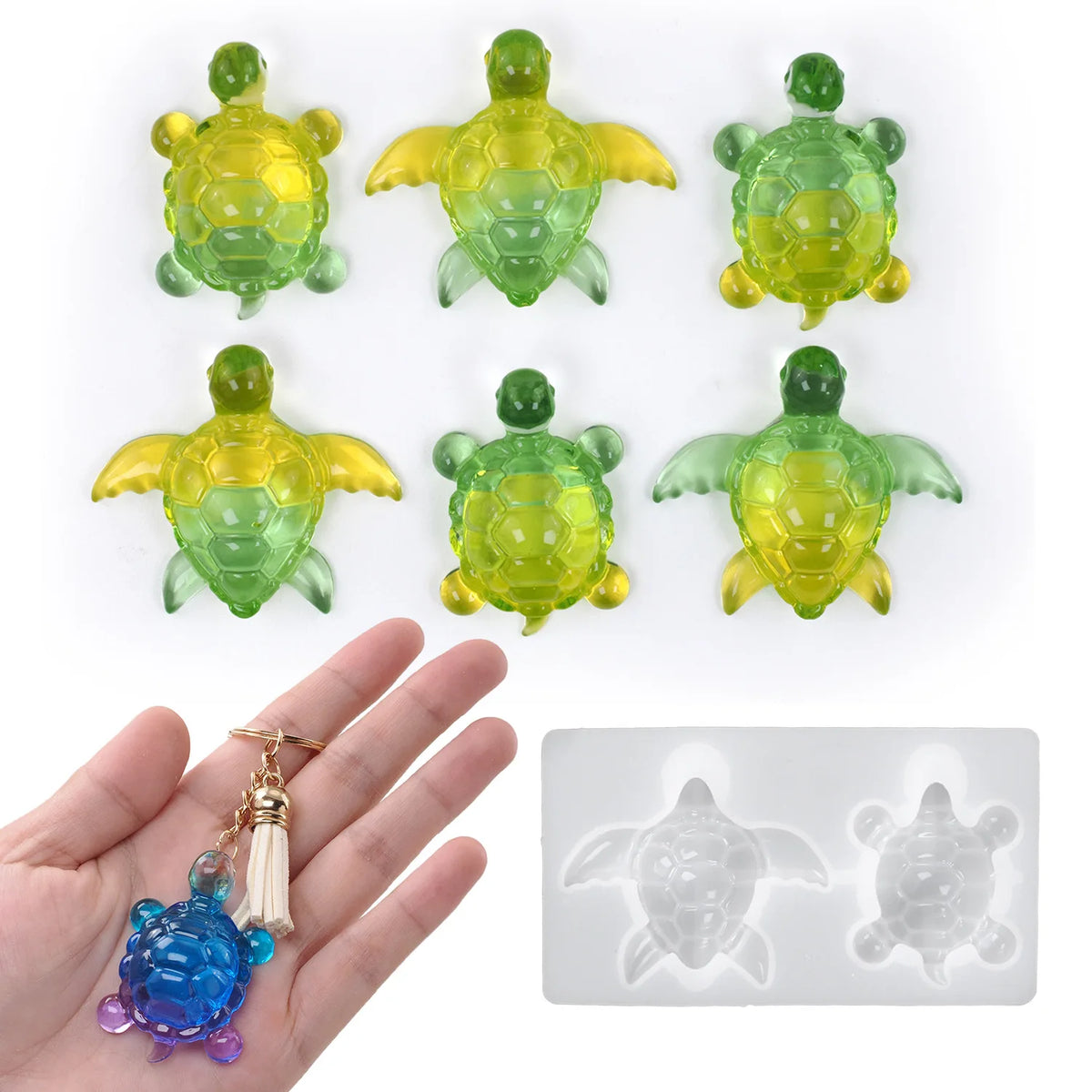 Cute Sea Turtle Silicone Mold for Epoxy Resin Crafts & Keychains