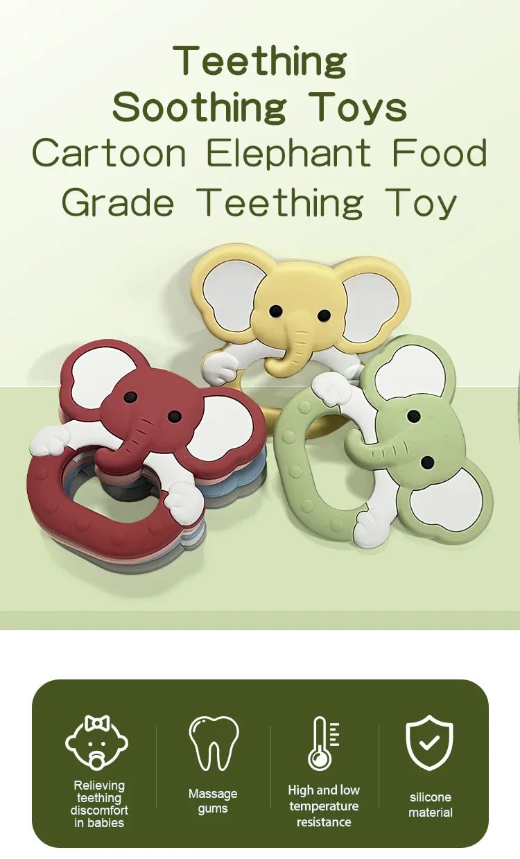 Cartoon Animal Silicone Baby Teether with Pacifier Clip