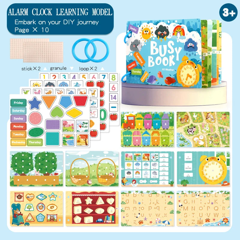 Montessori Quiet Book – Interactive Word Recognition & Early Learning Activity Book for Kids