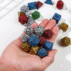 7-Piece Polyhedral Dice Set with Dual-Color Design for RPG and Tabletop Games