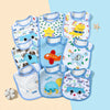 Waterproof Baby Feeding Bibs and Burp Cloths Set (5-Piece)