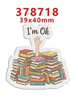 A stack of colorful books with a hand gesture saying I'm Ok on a clear background.