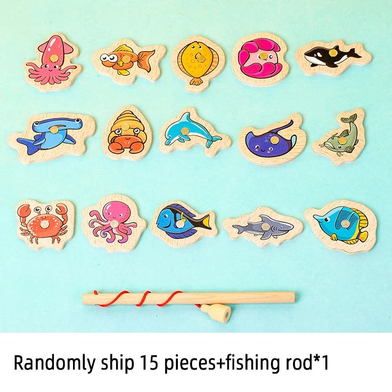 Wooden Magnetic Fishing Game for Kids – Montessori Marine Life Toy