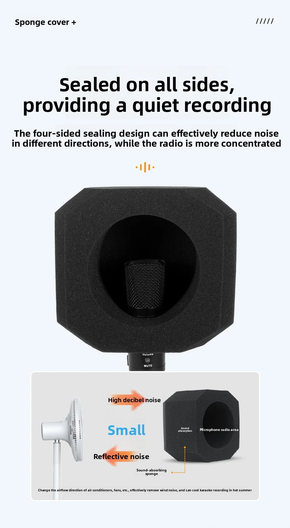 Studio Microphone Foam Isolation Shield with Pop Filter Windshield