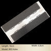 A rectangular stainless steel cross ruler with 800 holes used for diamond painting.