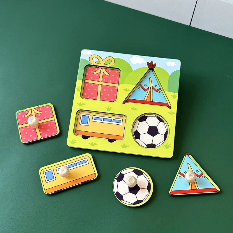 Wooden Montessori Puzzle Board for Toddlers