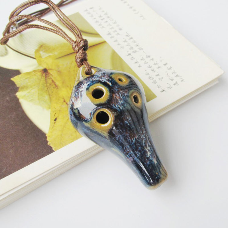 Ceramic 6-Hole Ocarina Pendant for Beginners