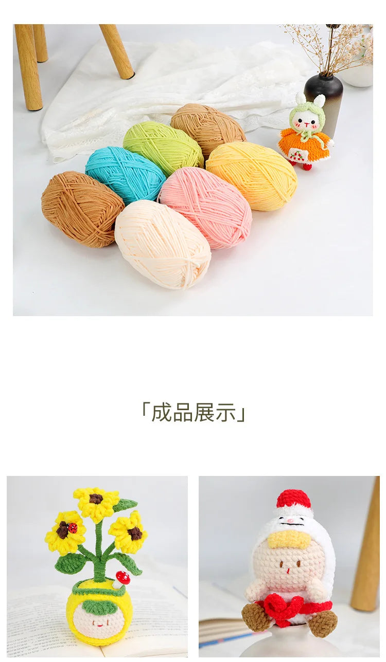 A collection of brightly colored soft chenille yarn balls in various shades including yellow, orange, pink, and teal.