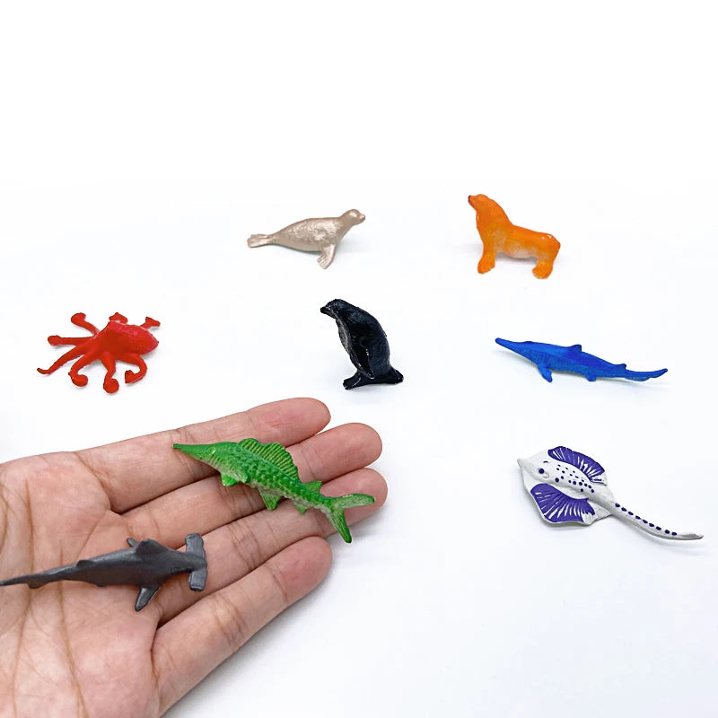 56-Piece Ocean Animal Figurines Set with Coral and Sea Creatures