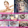A collection of ivory pearl beads and related materials for DIY jewelry making, candle making, and wedding decor crafts.
