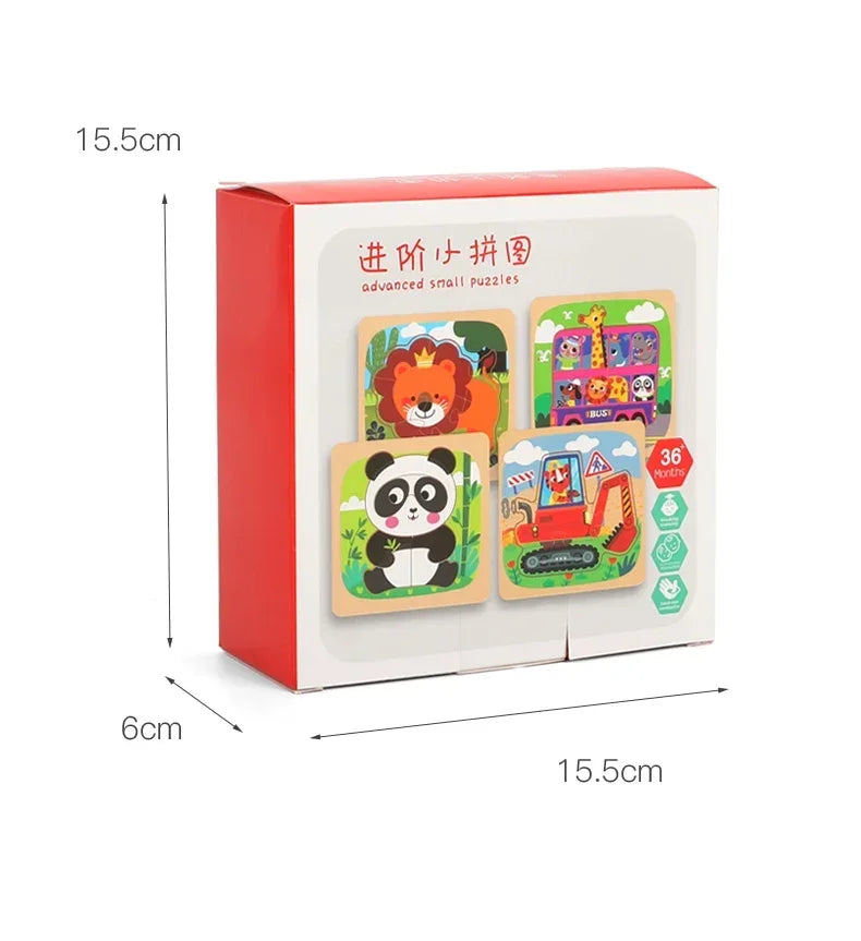 3D Wooden Tangram Puzzle Set for Kids – Cartoon Animals & Traffic Themes