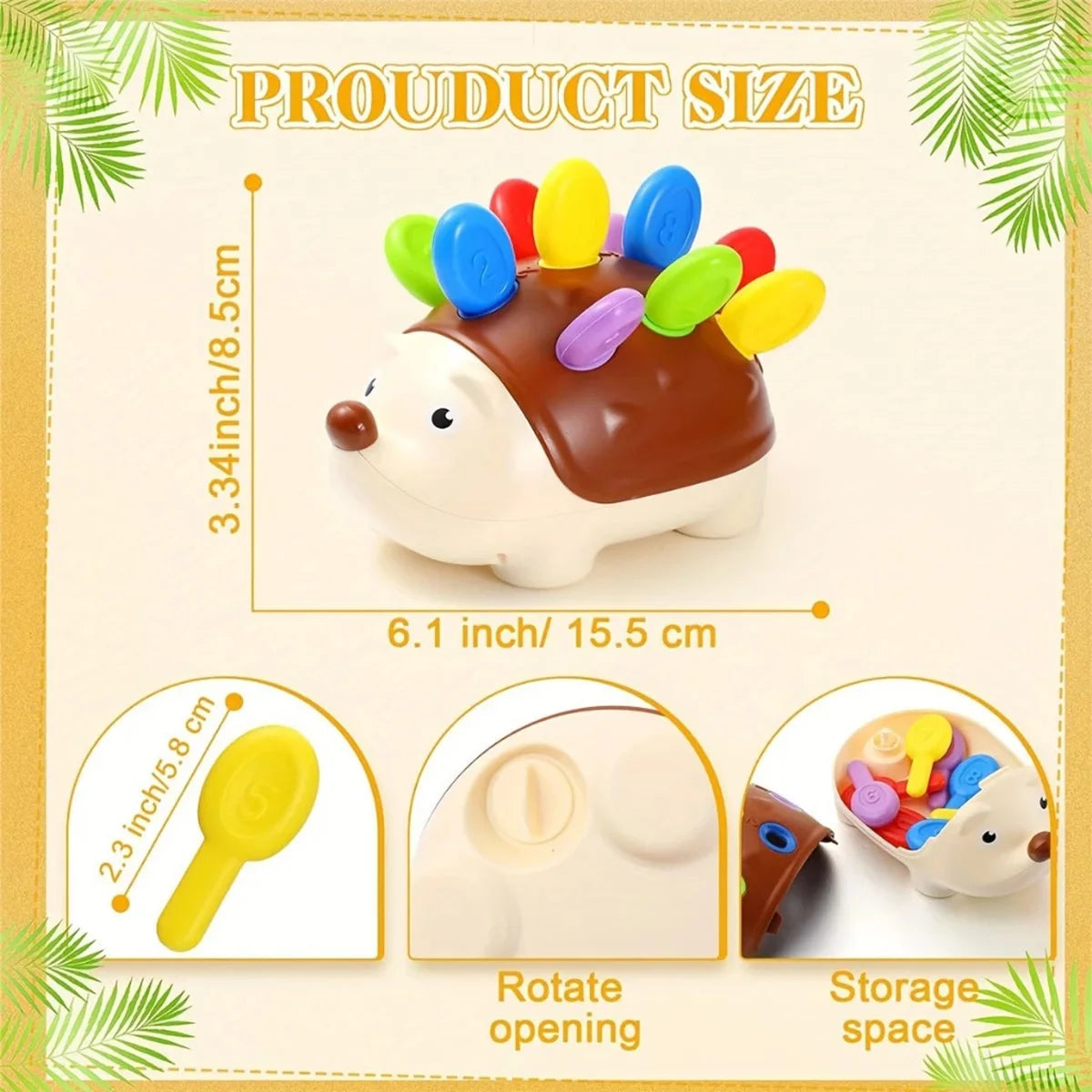 Sensory Hedgehog Toy for Toddlers – Montessori Fine Motor Development