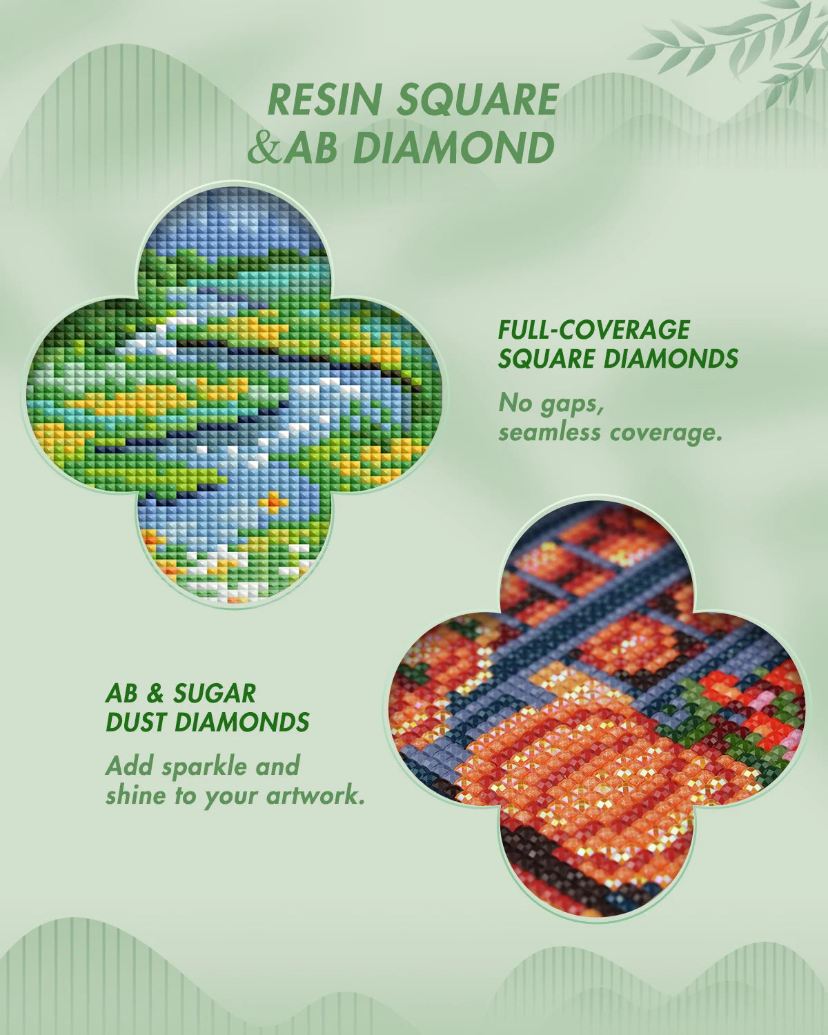 Beginner Diamond Art Kit with 12 Postcard-Style Scenic Designs