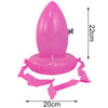 Pink inflatable Easter egg and spoon race game set with a large egg and surrounding ribbons