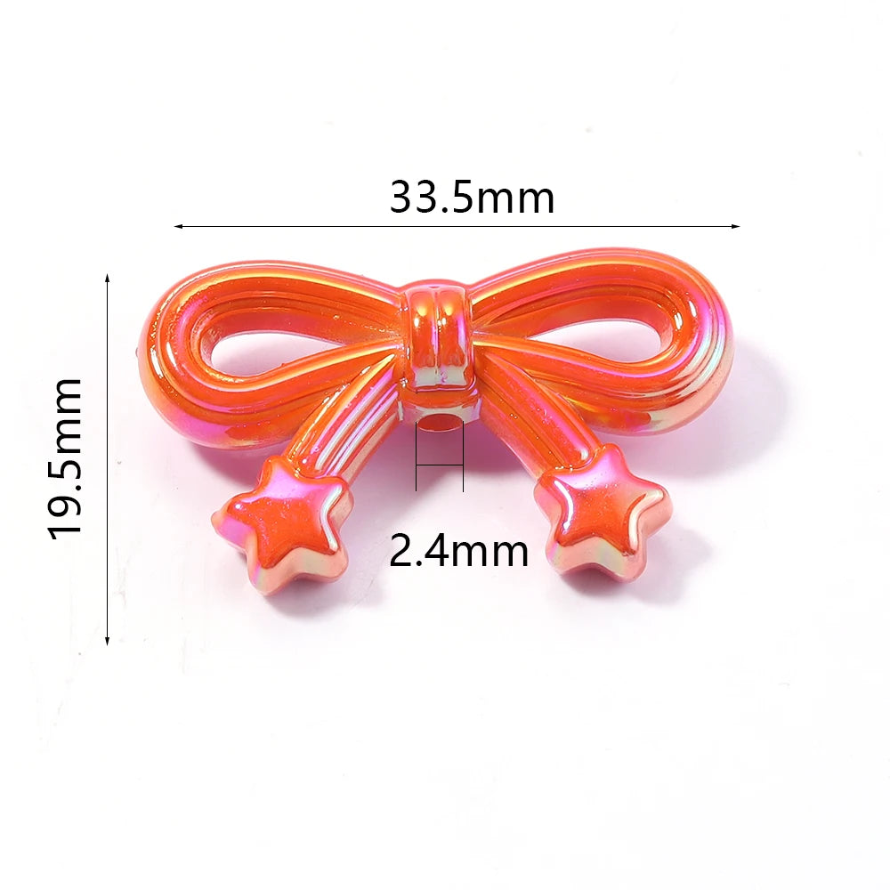 Colorful Bow Acrylic Beads for Jewelry Making