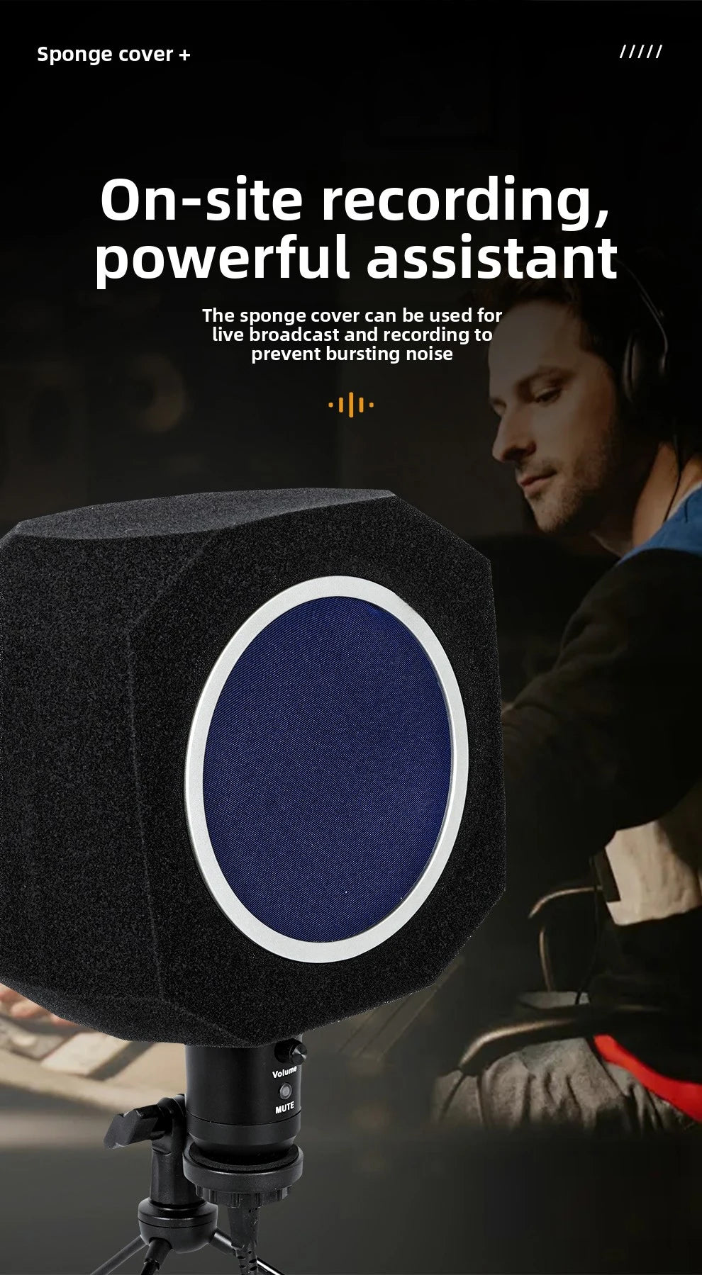 Studio Microphone Foam Isolation Shield with Pop Filter Windshield