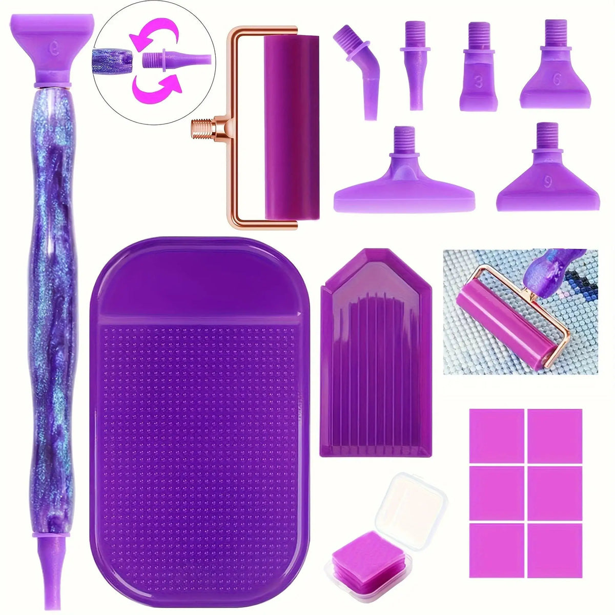 5D Diamond Painting Pen Tool Kit with Roller & Wax Pad