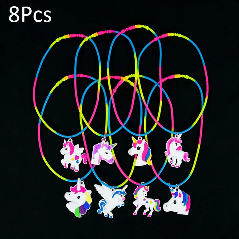 Unicorn Party Activity Kit with Bracelets, Rings, Tattoos, Stickers, and Puzzle