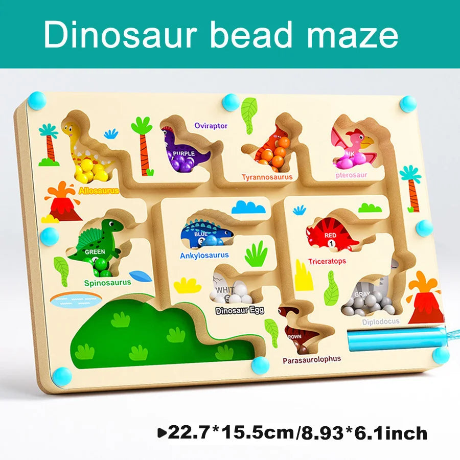 Magnetic Color Sorting Maze Wooden Puzzle Board for Toddlers