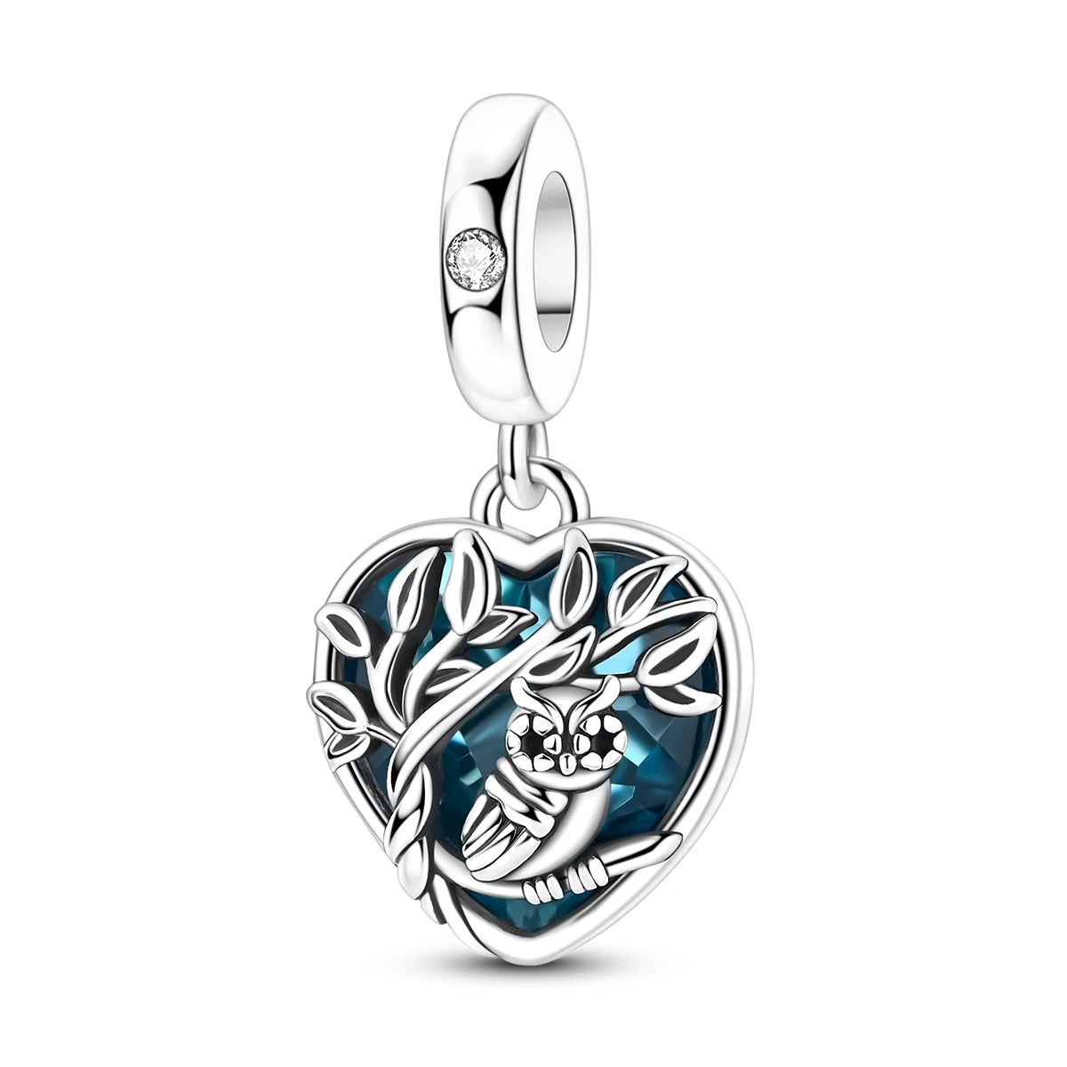 925 Sterling Silver Heart Charm Beads for Bracelets and Necklaces