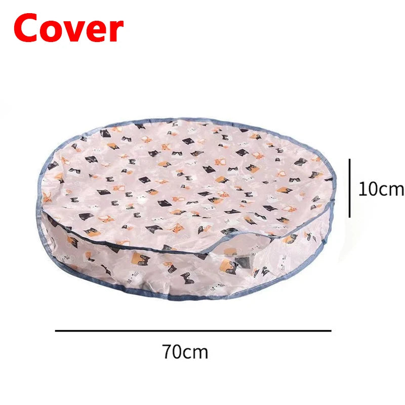 Cover of a motion-activated hide and seek cat toy with a rolling ball