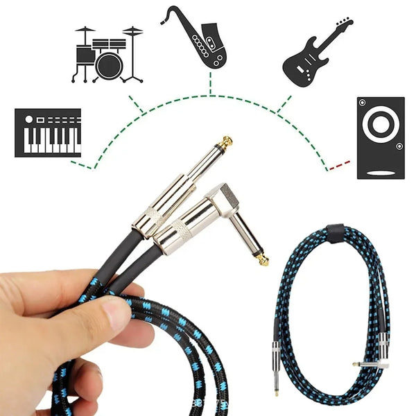 6.35mm Instrument Cable for Guitar & Bass – Flexible, Noise-Isolated 1.5m to 10m