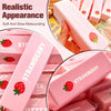 Pink strawberry butter squishy toy showing realistic appearance and soft slow-rebounding texture