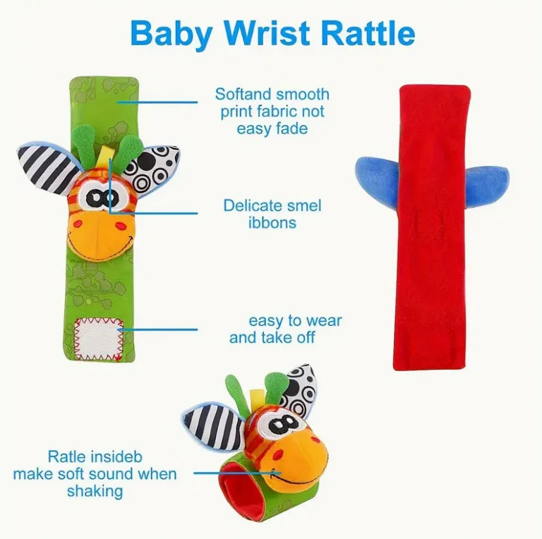 Baby Wrist Rattles and Foot Finder Socks Set