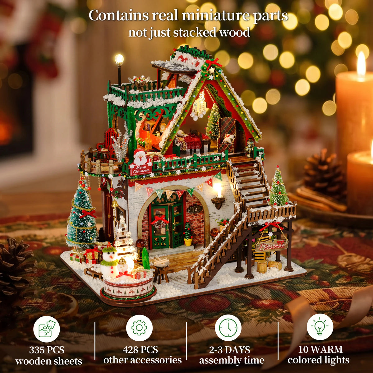 DIY Miniature Winter Cabin Book Nook Kit