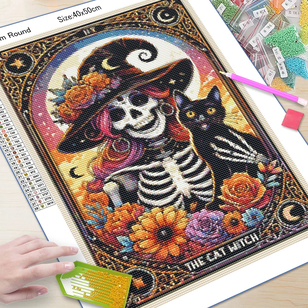 Witch Tarot Diamond Painting Kit - DIY Full Drill Craft for Home Decor